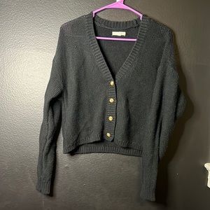 Black crop cardigan